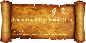 Gaunersdorfer Kamélia névjegykártya